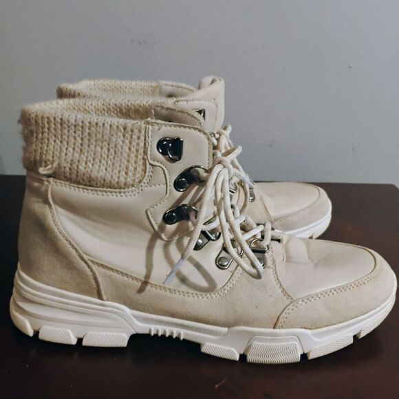 Shoe Dazzle Cream Combat Boots - Picture 4 of 8